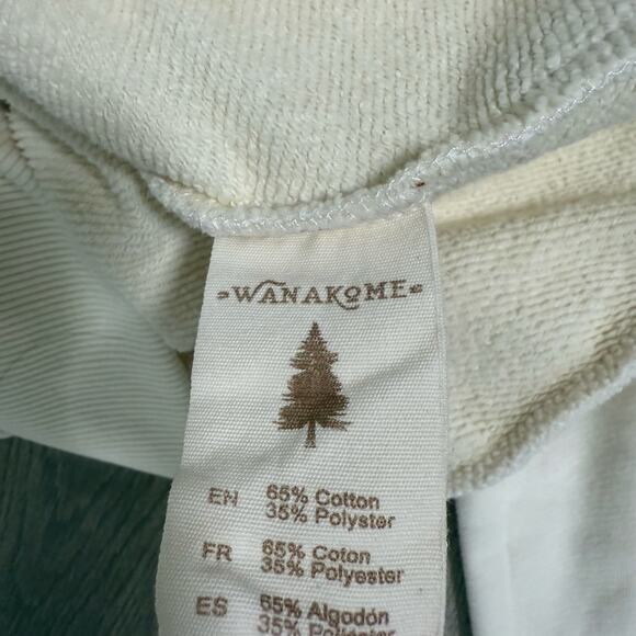 Wanakome Cream Beige Hooded Pullover Sweatshirt Size Medium - Picture 7 of 16